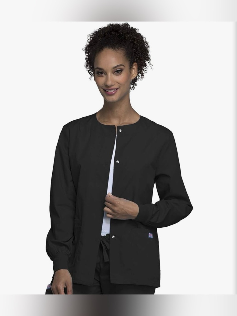 Cherokee Workwear Snap Front Scrub Jacket NWT